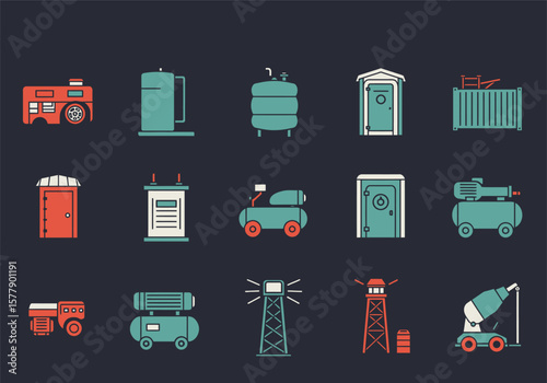 Blueprints of Progress Visualize Your Project with Construction Icon Designs for Industrial and Engineering Needs
