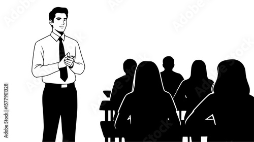 Businessman presenting to attentive audience in meeting