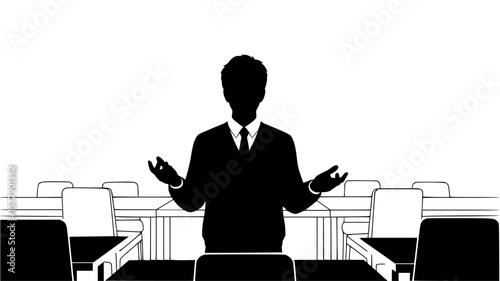 Businessman presenting in modern conference room
