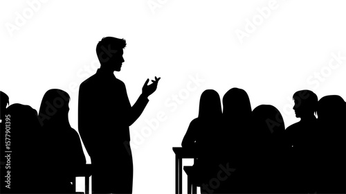 Businessman presenting to attentive audience in meeting