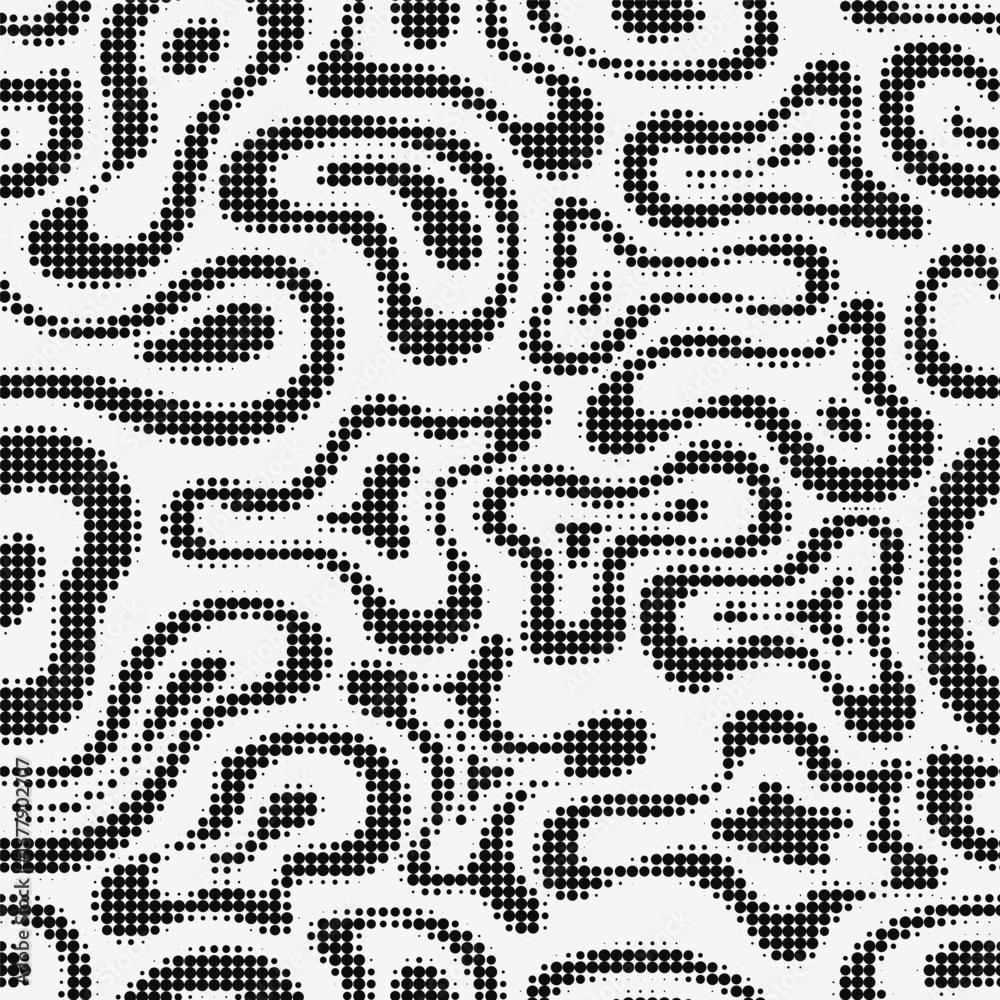 Fototapeta premium Seamless Halftone Dotted Pattern. Abstract Black and White Design