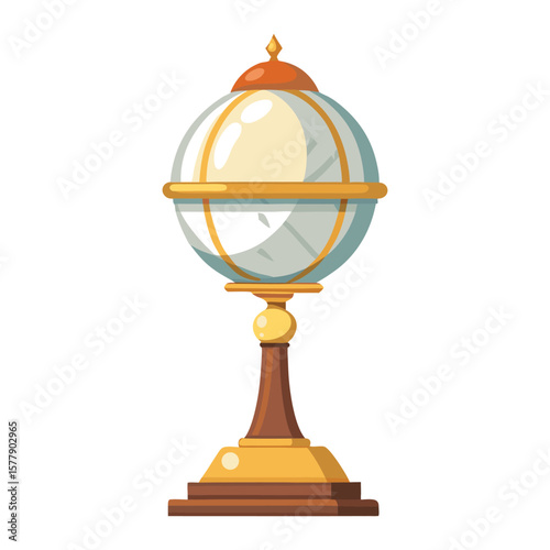 Golden earth globe on white for education and global business success