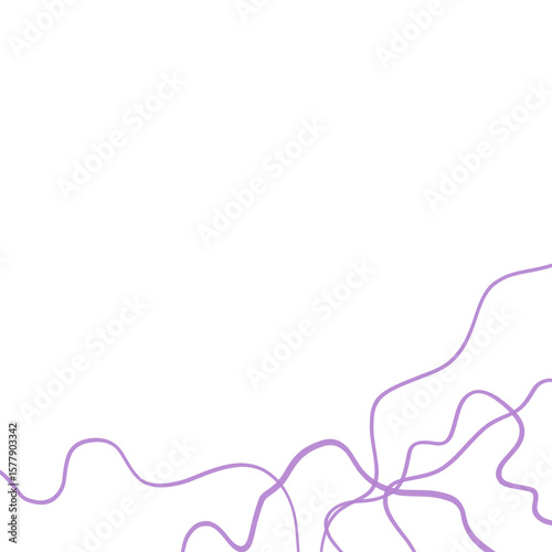 abstract purple border with lines on transparent background