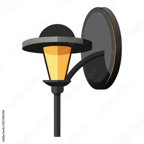 Vector illustration of an old street lamp post design with a light