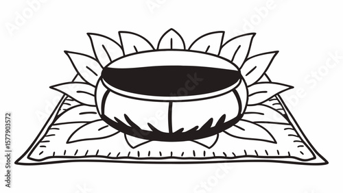 Vector illustration of a meditation drum for sound therapy and mindfulness practices