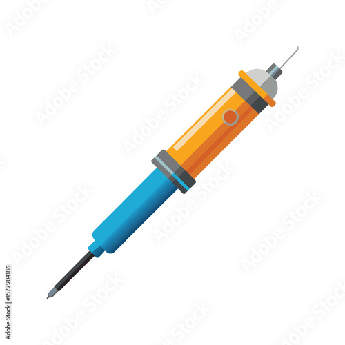Isolated on white, a medical syringe with a needle is ready for injection or vaccination, a vital healthcare tool