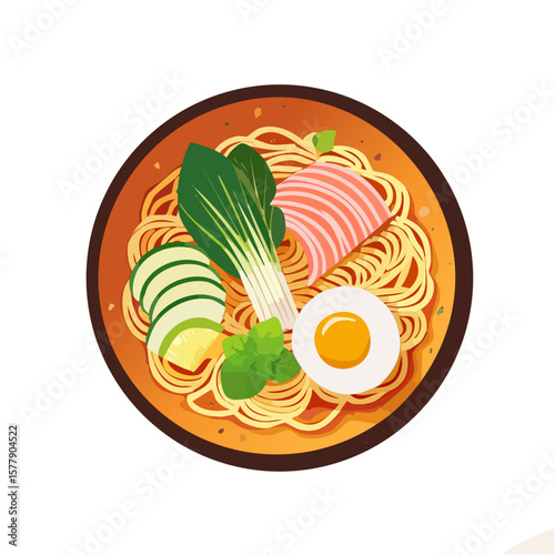 Bowl of Ramen Isolated on a...