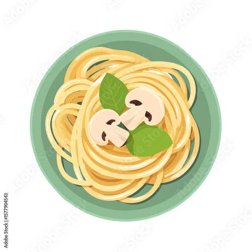 Plate of Spaghetti with Mus...