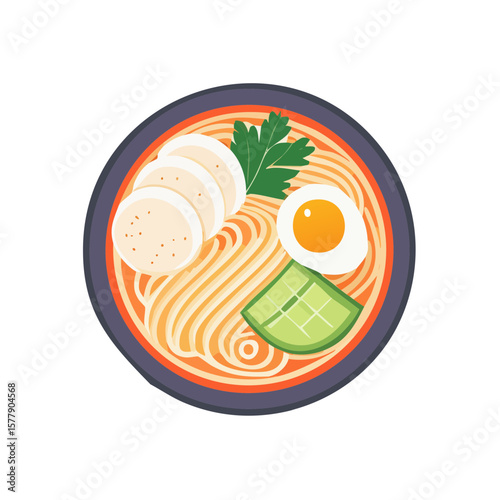 Bowl of Ramen Isolated on a...