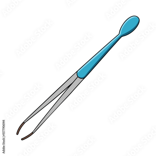 A sharp, stainless steel kitchen knife, a vital metal tool, is isolated on a white background