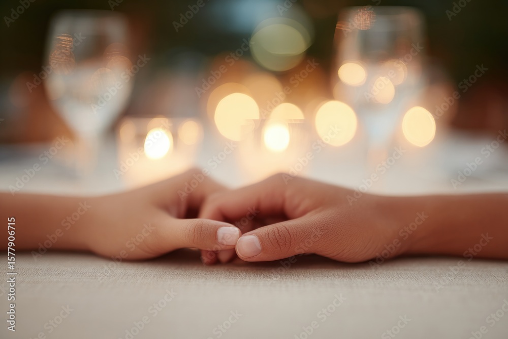 custom made wallpaper toronto digitalclose-up of hands lightly touching across table near votive candles and wine glasses evening glow highlighting intimacy