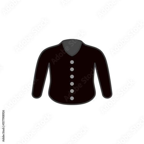long sleeve shirt icon, simple flat style, vector illustration, symbol, design logo template pictogram, for ui or ux isolated on white for mobile app, editable