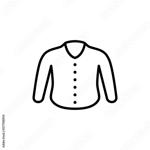 long sleeve shirt icon, simple flat style, vector illustration, symbol, design logo template pictogram, for ui or ux isolated on white for mobile app, editable