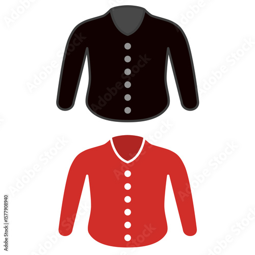 long sleeve shirt icon, simple flat style, vector illustration, symbol, design logo template pictogram, for ui or ux isolated on white for mobile app, editable