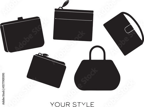 Black handbags and clutches collection purse accessory