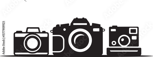 Three cameras graphic design photography illustration