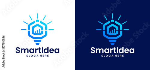 Illustration of a creative bulb design. Vector logo of a bulb resembling a hexagon.