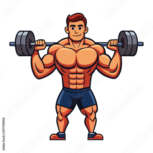 Muscular bodybuilder lifting a dumbbell in the gym, showcasing strength and fitness