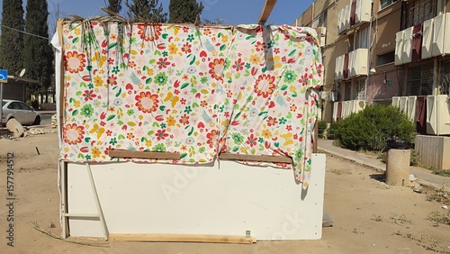 Colorful floral curtains
