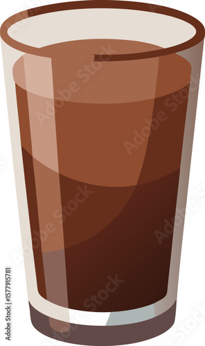 Health Focused Cold Pressed Juices Delicious Chocolate Drink in a Tall Glass, Perfect for a Refreshing Treat on a Hot...