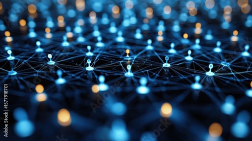 Global business connections converge at the heart of a corporation, where AI-powered networking facilitates seamless communication and collaboration across diverse teams and departments, fostering 