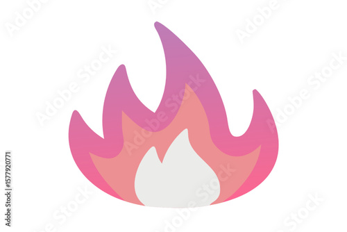 Burning Icon: A stylized, colorful fire illustration, ideal for themes of heat, energy, passion, or concept like love.