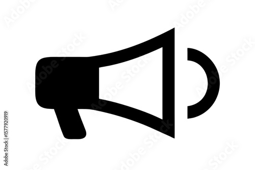 Announcement Loudspeaker: A sleek, minimalist illustration of a megaphone, conveying a powerful message of announcement and amplified communication, ready to convey information or command attention.