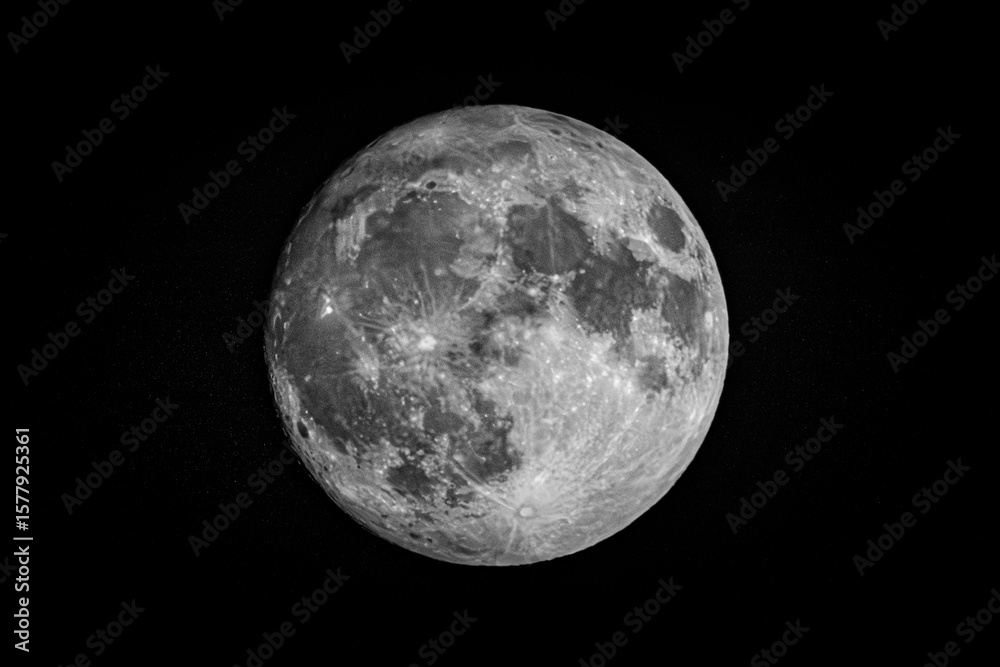 Fototapeta premium Captivating and Stunning Black and White Photography Featuring the Moon and Its Details