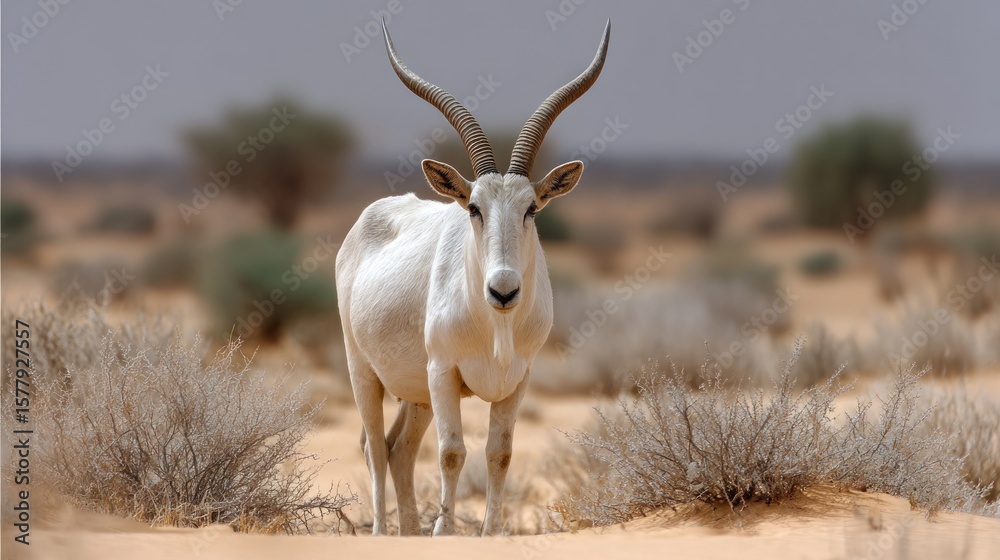 Fototapeta premium White antelope in desert