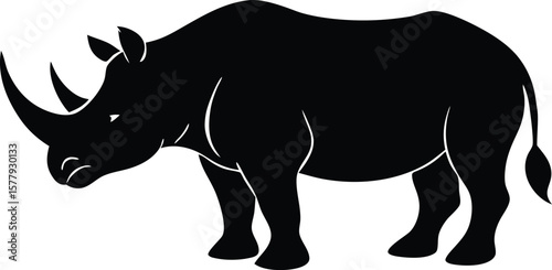 rhino silhouette vector illustration