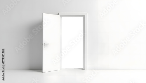 white open wooden door isolated on transparent png