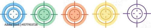 Colorful target icons vector illustration for graphic design and marketing use