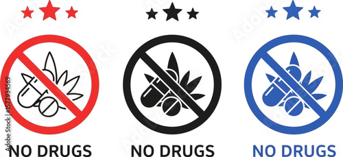 Stop drug use sign vector illustration concept for drug abuse awareness campaign