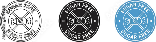 Sugar free icon set vector illustration symbol for healthy food product