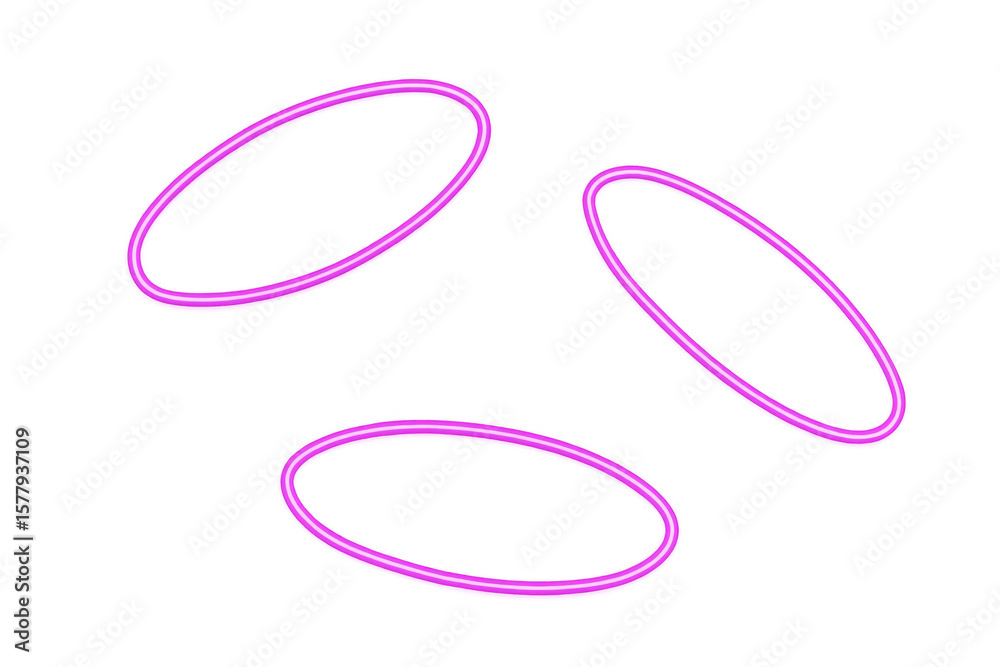 Glowing purple neon oval frames creating luminous design elements against transparent background, adding vibrant visual energy Glowing purple neon oval frames creating luminous design elements against transparent background, adding vibrant visual energy