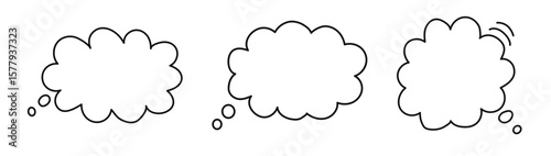 Speech bubbles design set suitable for dialogs, comic strips, or text placeholders on websites and creative design projects.