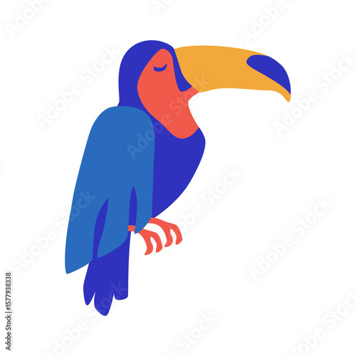 Colorful toucan graphic, a stylized tropical bird design, perfect for nature themed creative projects and vivid logo designs.