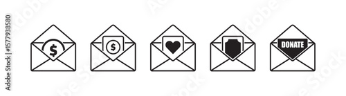 Donate Line Icon set