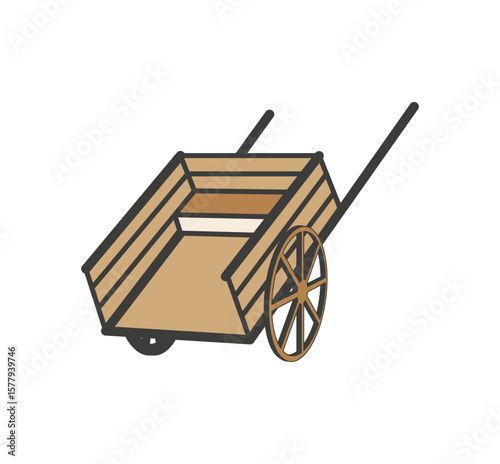 Charming cart graphic for a vintage farm, perfect for logos, icons, or general design elements that require a rustic, country touch.