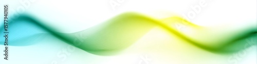 Abstract vibrant waves flowing seamlessly in green, yellow, and blue
