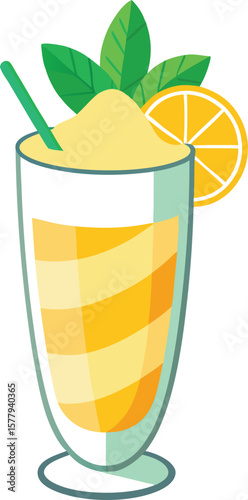 Cold Pressed Juice Variations Refreshing Summer Orange Creamsicle Cocktail in Tall Glass with Mint Garnish