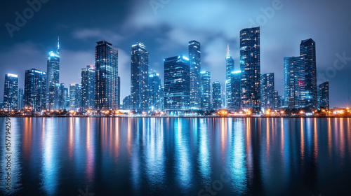 singapore skyline at night