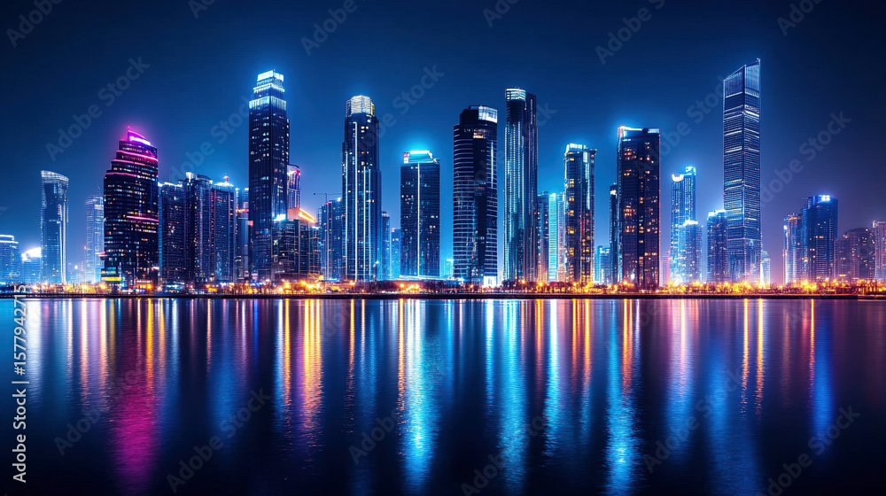 Fototapeta premium city skyline at night