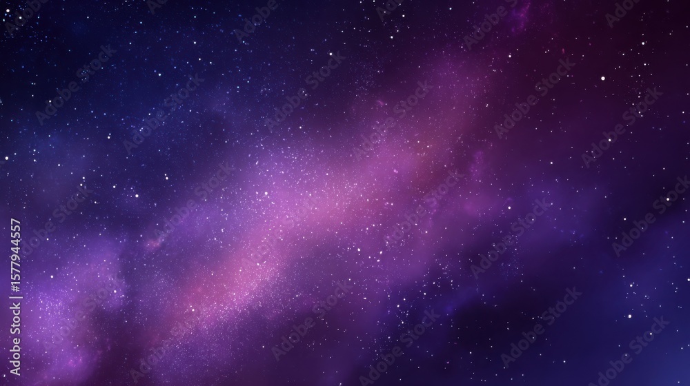 Fototapeta premium Celestial Dreams: Violet Galaxy and Starry Night Sky