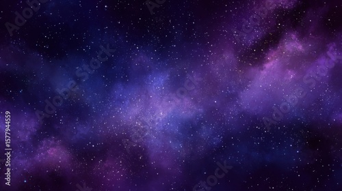 Celestial Dreams: Violet Galaxy and Starry Night Sky

