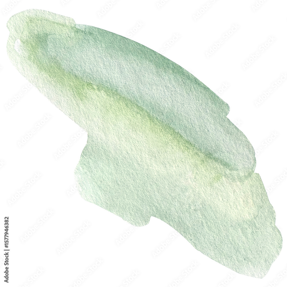Fototapeta premium Green watercolor paint stroke background illustration.