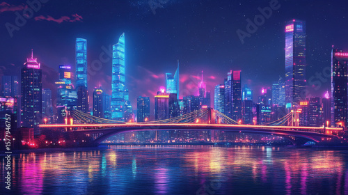 singapore skyline at night