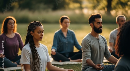 Outdoor Meditation Group A Serene Gathering for Mindful Practice in Nature's Embrace