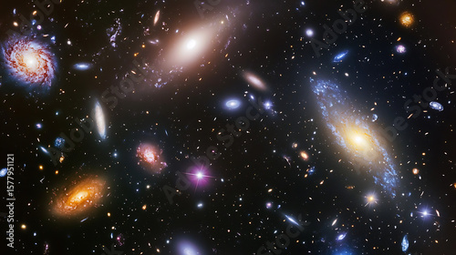 Wallpaper Mural Vibrant space scene with glowing light trails high resolution picture Torontodigital.ca