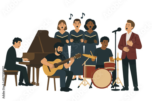 Vocalist Percussionist Keyboardist Musician Songster Performer Ensemble